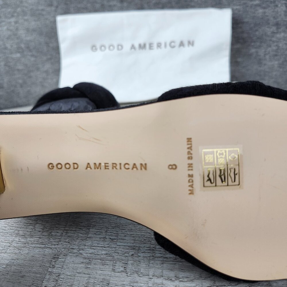 Good American Size 8 Black Terry Kickstand Mule NWOB GA353T-X - Picture 10 of 12